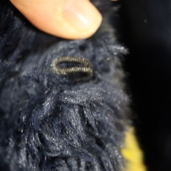 Suziklo Vintage Y2K Blue Spotted Fuzzy Trench Coat Opera Size Large/XL - Picture 5 of 13